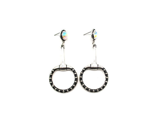 Western Bubble Snaffle Bit Dangle Earring