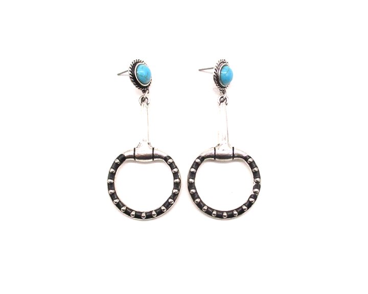 Western Bubble Snaffle Bit Dangle Earring