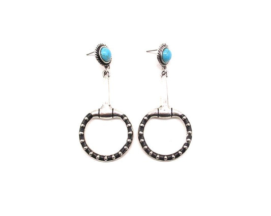 Western Bubble Snaffle Bit Dangle Earring