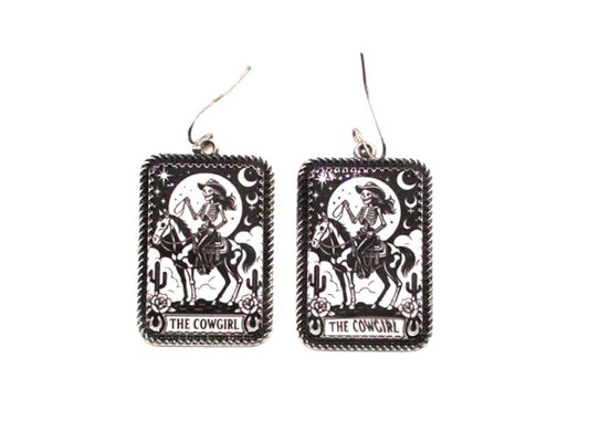 Western Cowgirl Card Dangle Earring