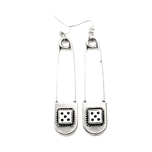Western Dice Pin Drop Dangle Earring