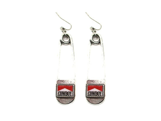 Western Cowboy Killer Pin Drop Dangle Earring