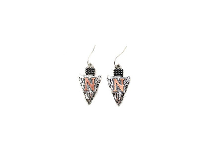 Western Two Tone Arrow Head Initial Dangle Earring