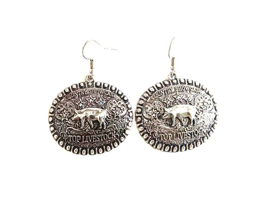 Western Country Livestock Pig Dangle Earring