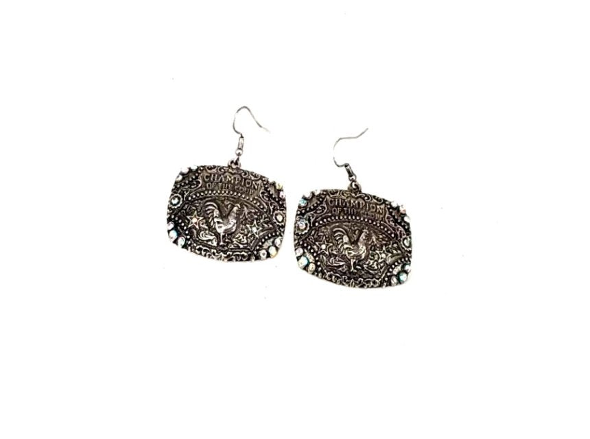Western Champ Of Coop Dangle Earring