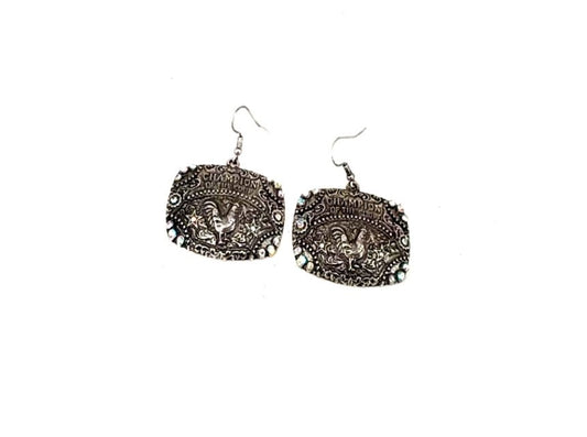 Western Champ Of Coop Dangle Earring