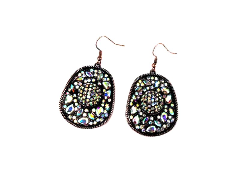 Western Crystal Cowboy Hat Dangle Earring