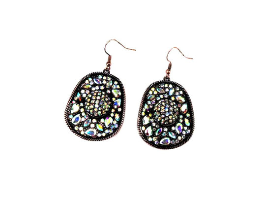 Western Crystal Cowboy Hat Dangle Earring