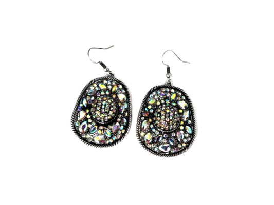 Western Crystal Cowboy Hat Dangle Earring