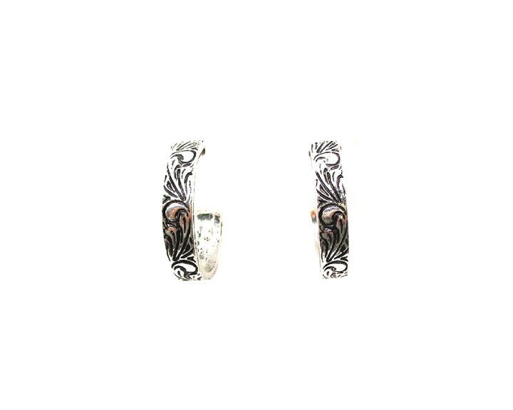 Western Engraved Hoop Earring