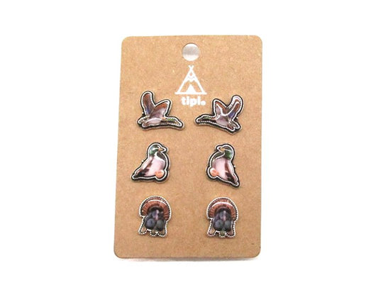 Western Bird 3 Pair Stud Earring Set