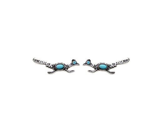 Western Road Runner Turquoise Earrings