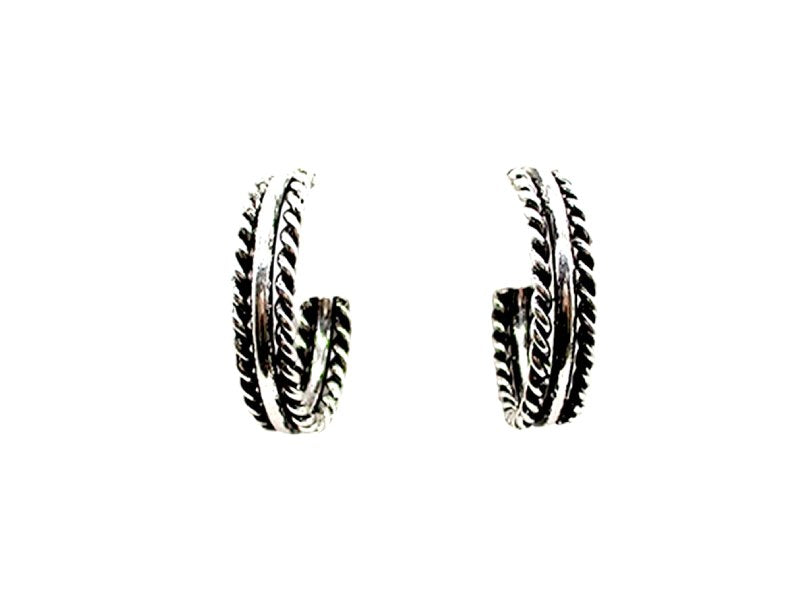 Western Small Etched Hoop Earrings