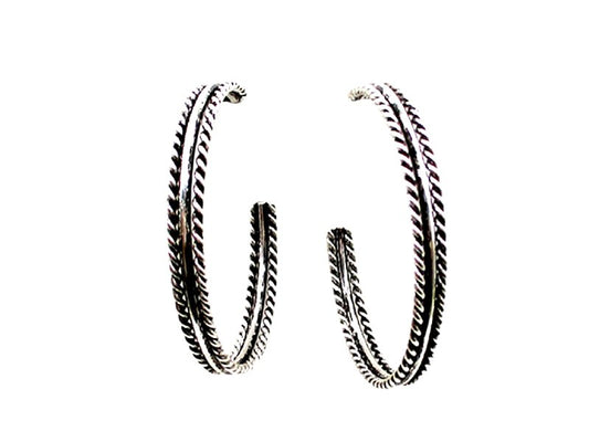 Western Etched Hoop Earrings