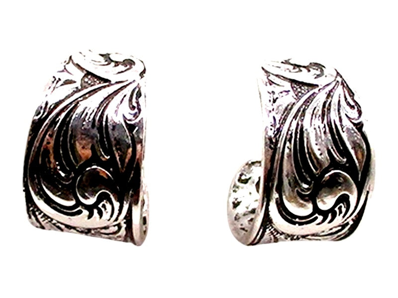 Western Engraved Hoop Earrings