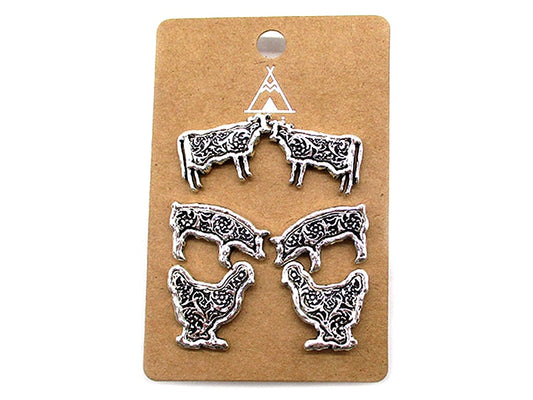 Western Farm Animal 3-Pair Earrings