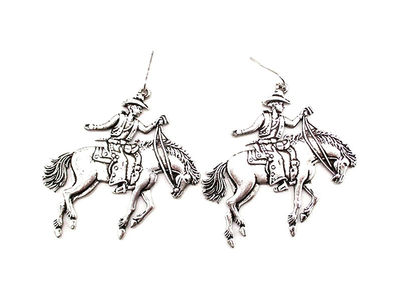Western Horse Riding Cowboy Earrings