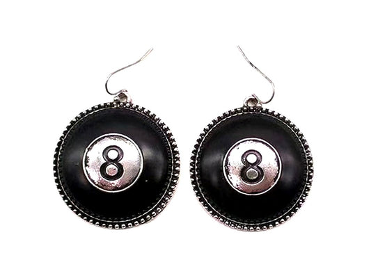 Western 8 Ball Dangle Earrings