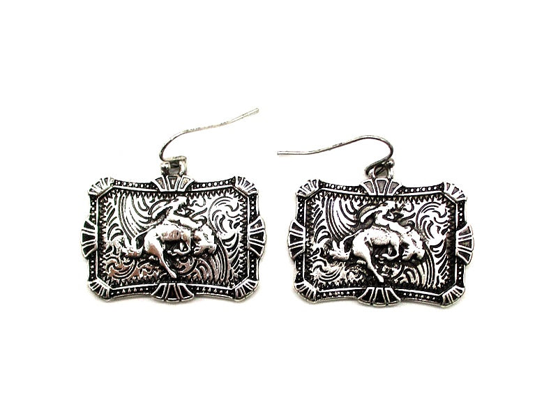 Western Bronc Rider Earrings