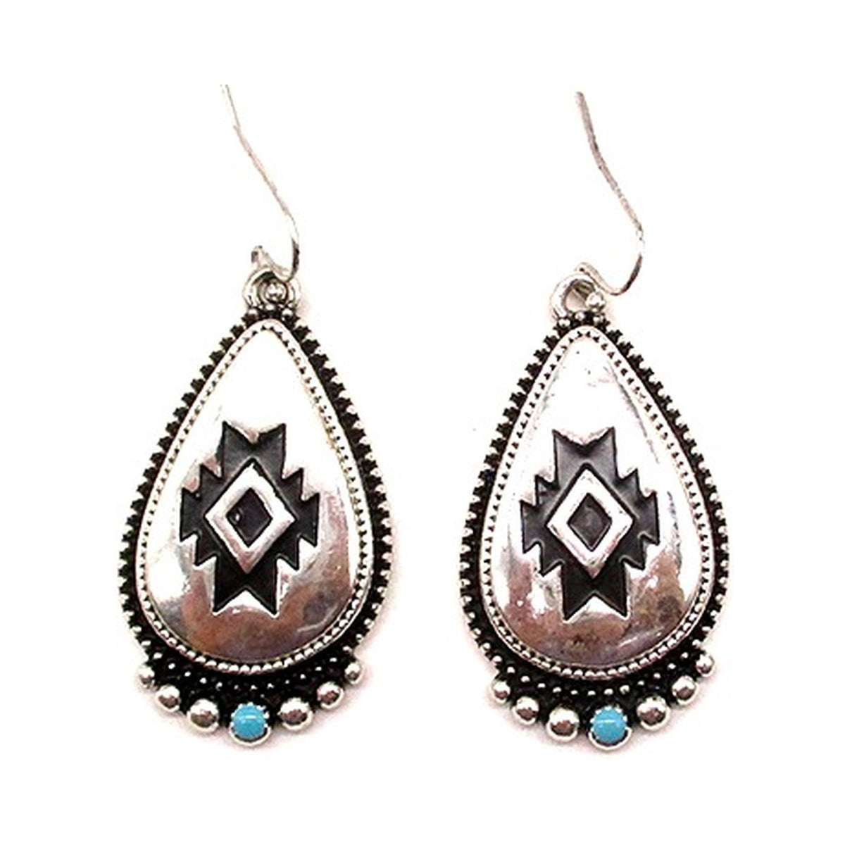Western Teardrop Aztec Earrings