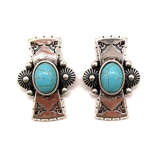 Western Ribbon Concho Earrings