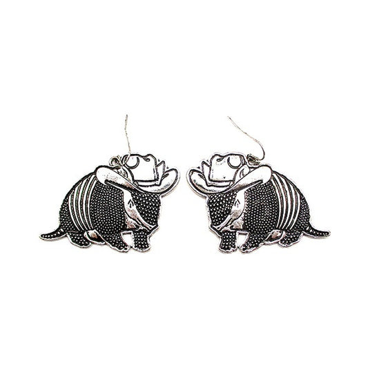Western Hat Armadillo Earrings