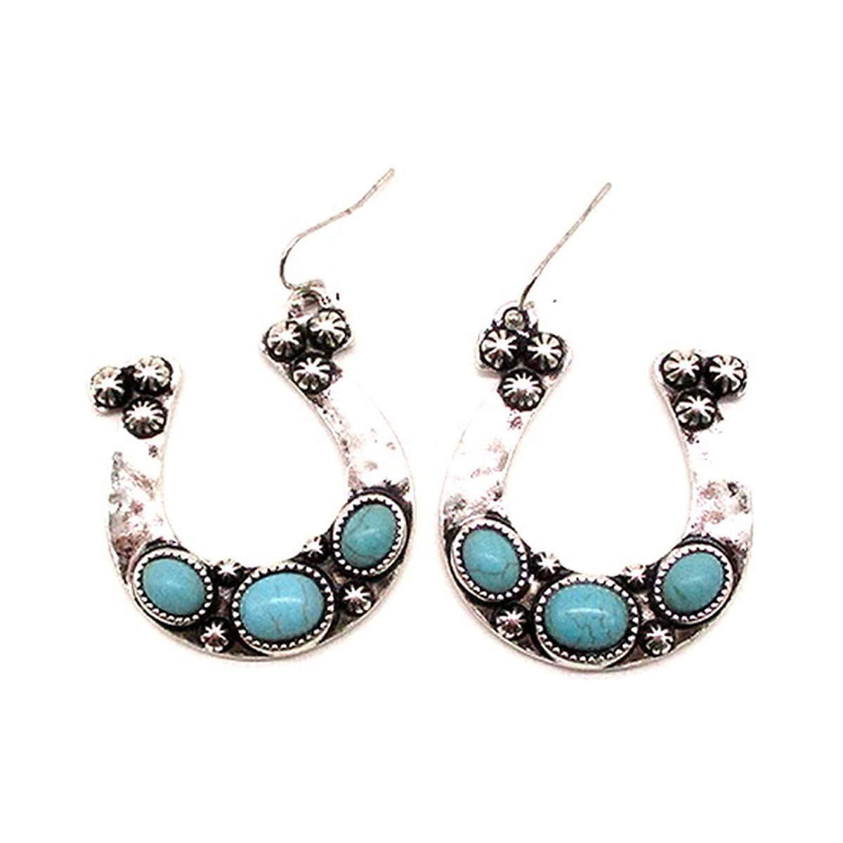 Western Horseshoe Turquoise Earrings (SE3368)
