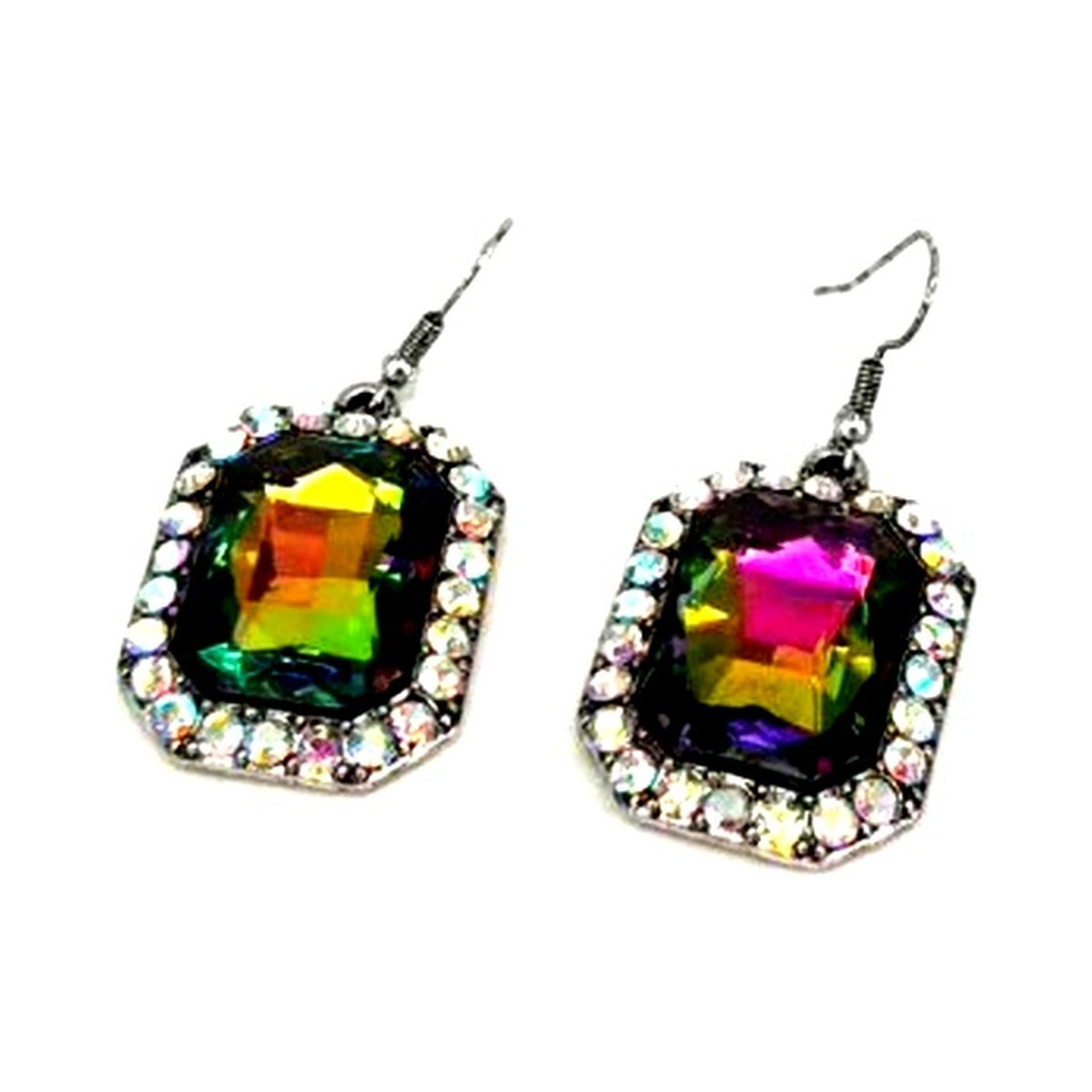 Western Octagon Heart Earrings - Volcano