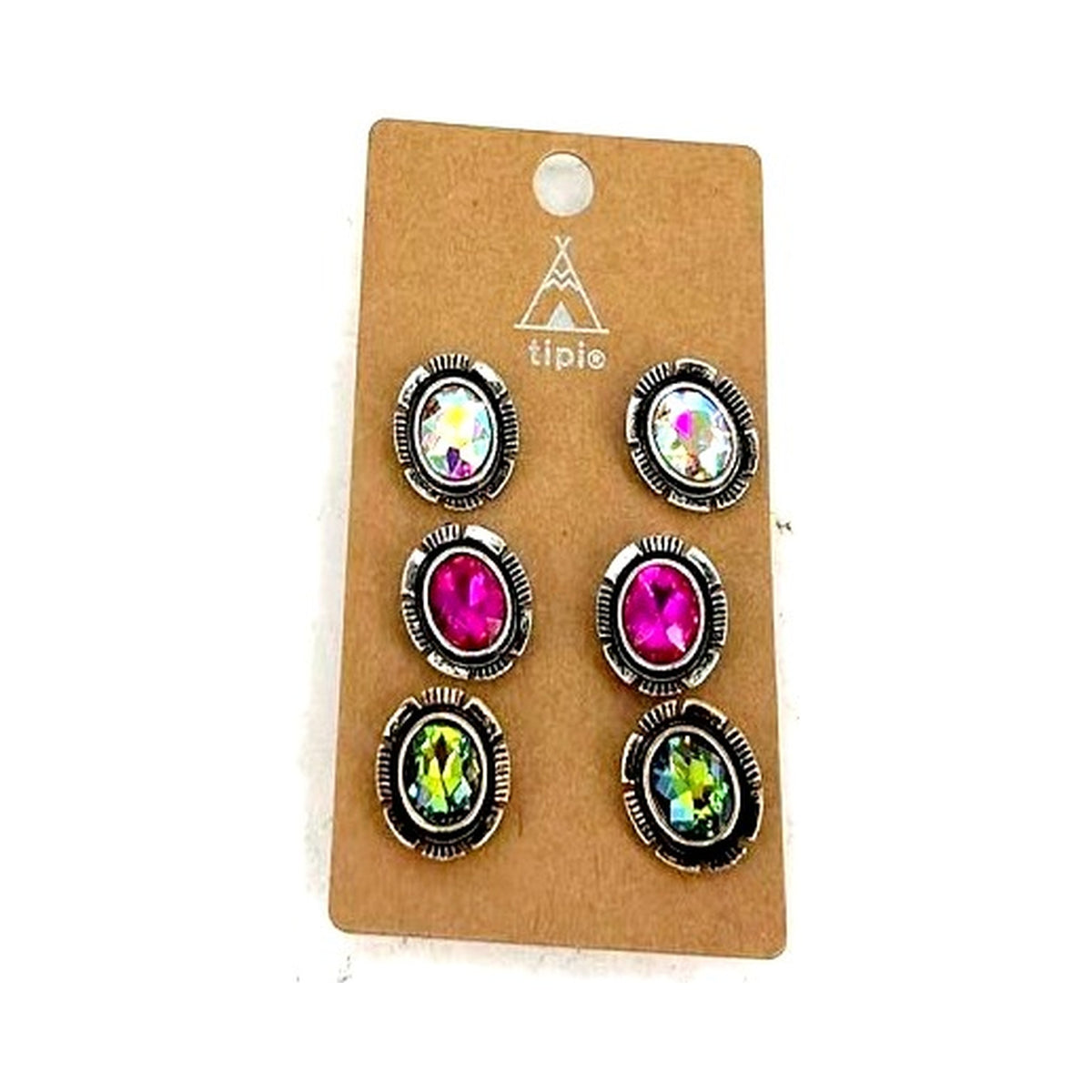 Western Crystal 3 Pair Earrings (SE3380)