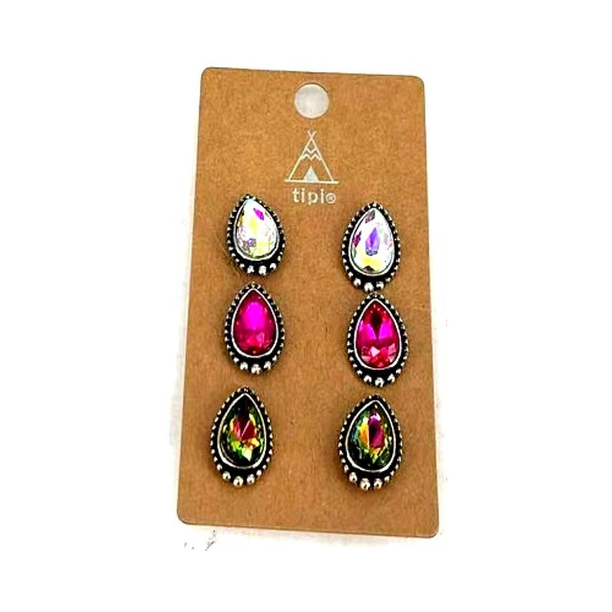 Western Crystal 3 Pair Earrings (SE3387)