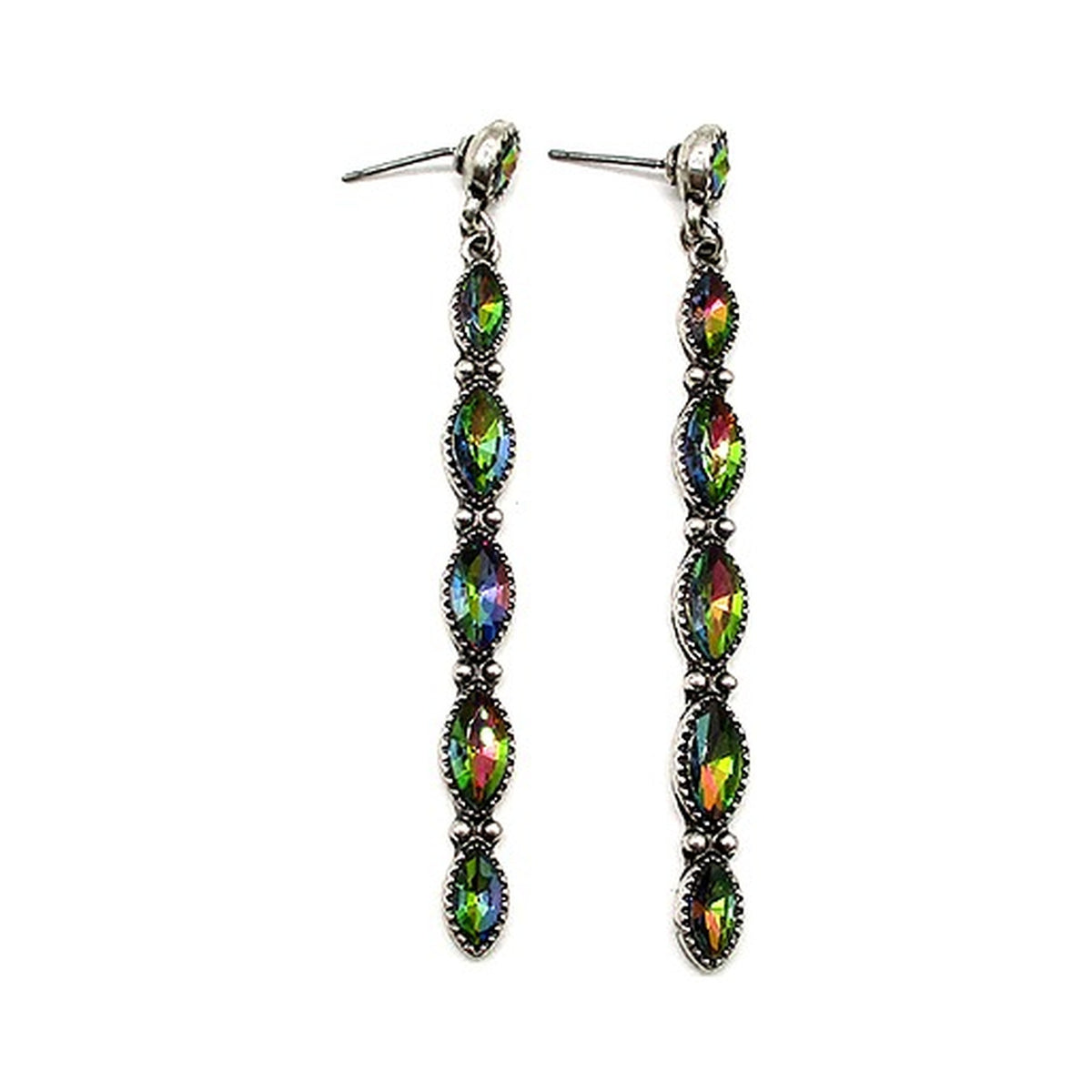 Western Crystal Dangle Earrings - Volcano (SE3390)