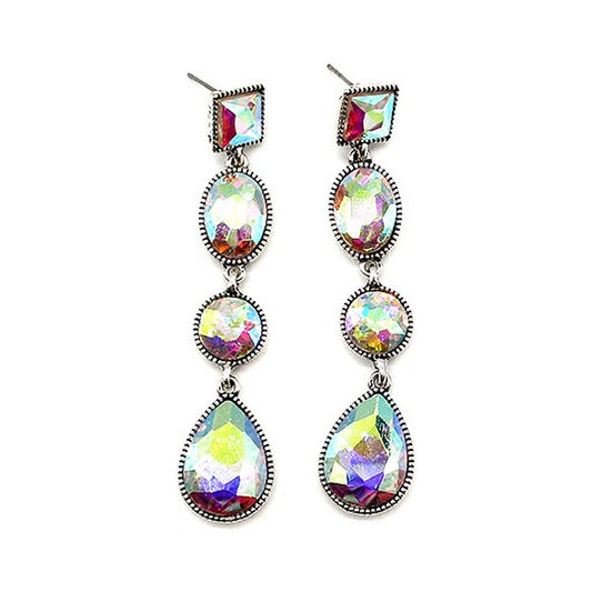 Western Crystal Dangle Earrings - AB (SE3391)