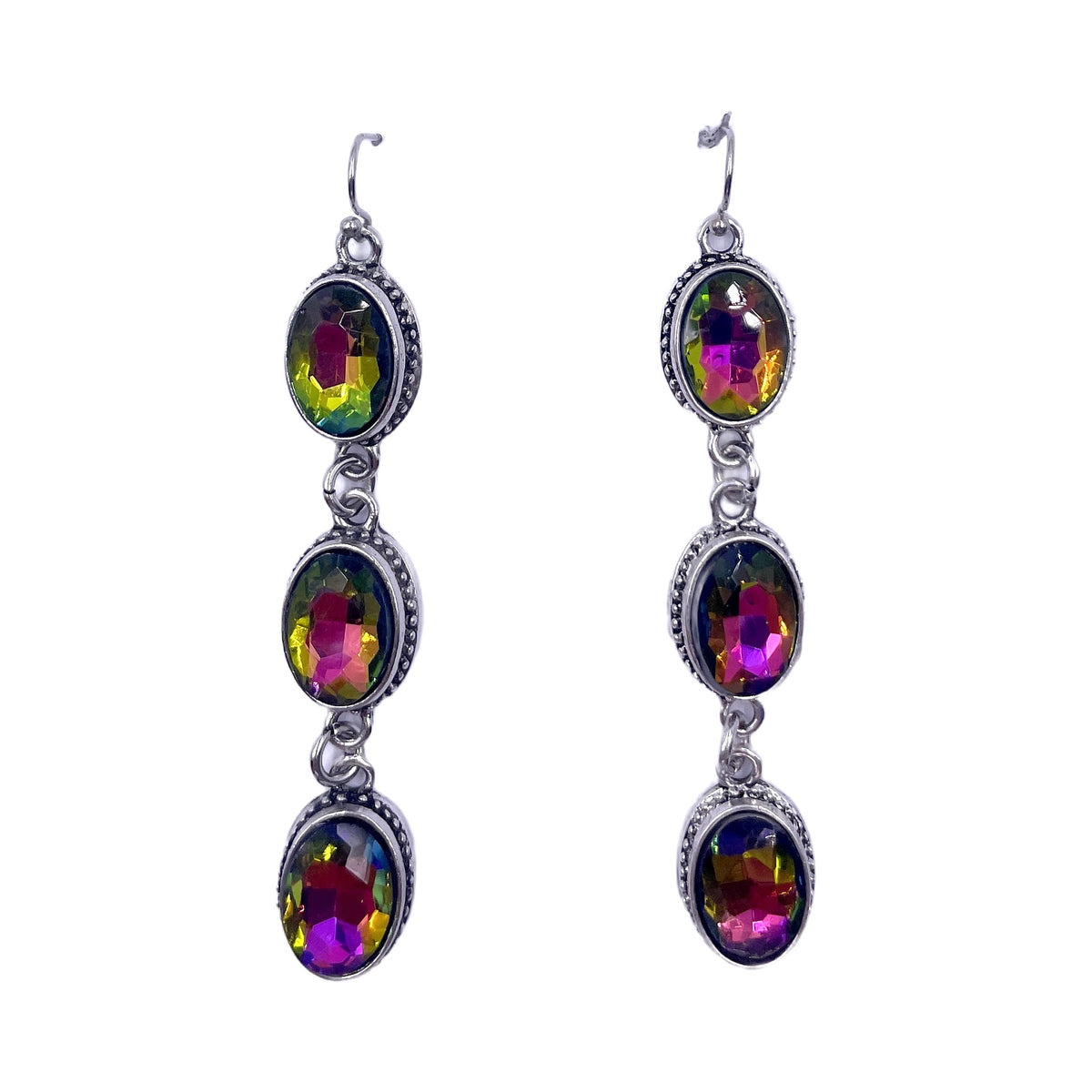 Western 3 Drop Crystal Dangle Earrings