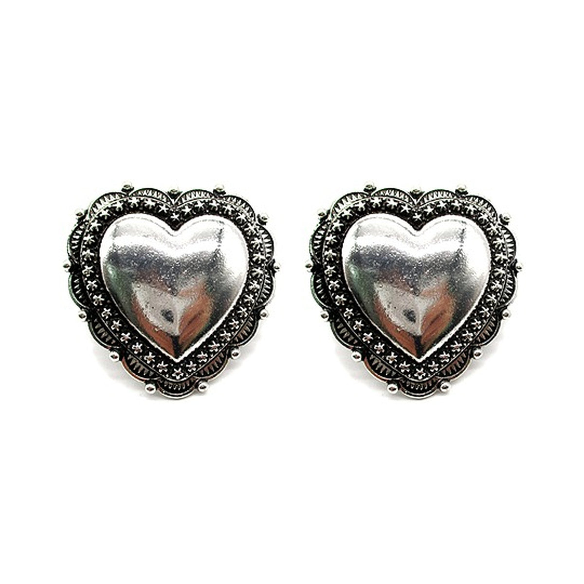 Western Polished Heart Earrings