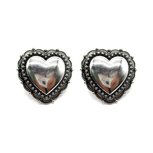 Western Polished Heart Earrings