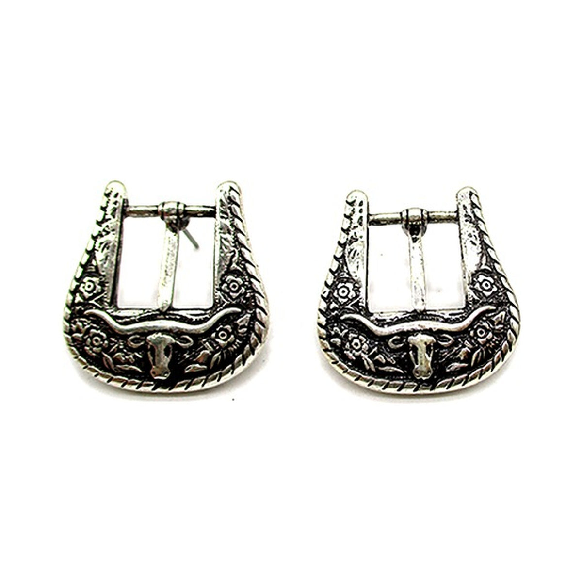 Western Steerhead Belt Buckle Small Earrings