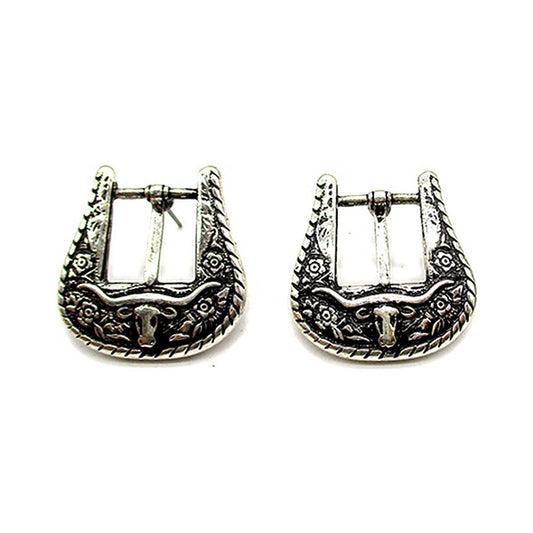 Western Steerhead Belt Buckle Small Earrings