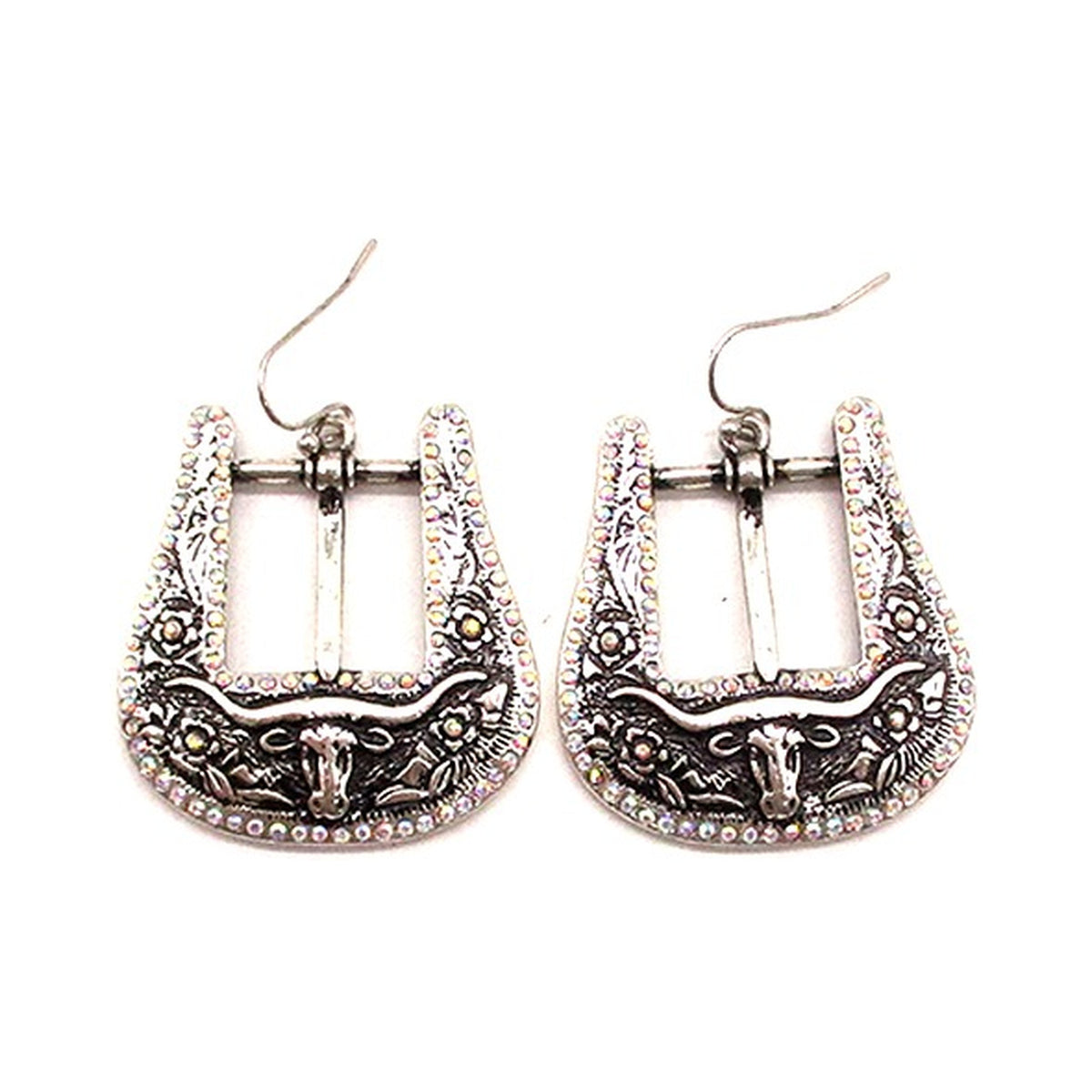 Western Steerhead Belt Buckle Earrings