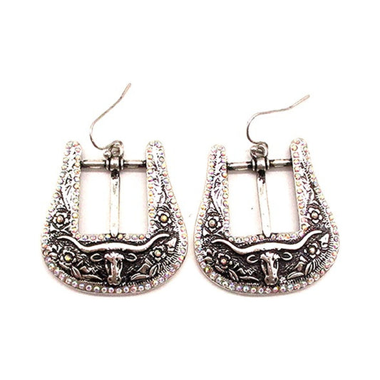 Western Steerhead Belt Buckle Earrings