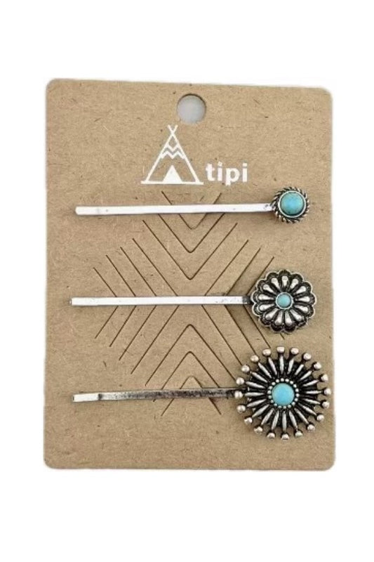 WESTERN TURQUOISE BOBBY PIN SET