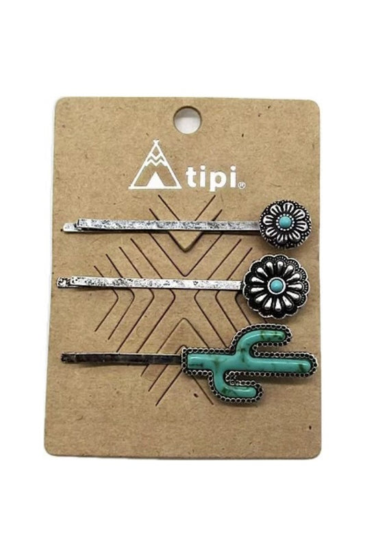 WESTERN TURQUOISE BOBBY PIN SET