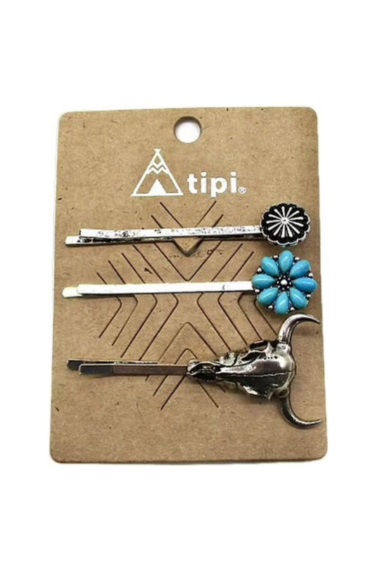 WESTERN TURQUOISE BOBBY PIN SET