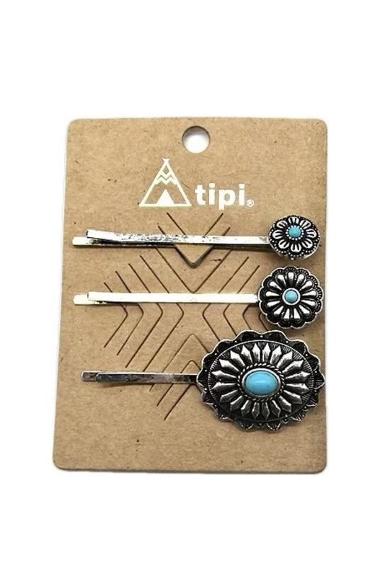WESTERN TURQUOISE BOBBY PIN SET