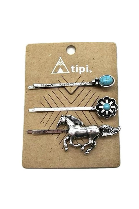 WESTERN TURQUOISE BOBBY PIN SET