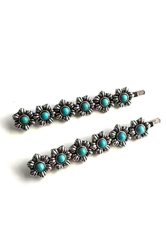 WESTERN TURQUOISE BOBBY PIN SET