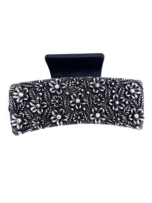 Western Flower Metal Plate Hair Claw