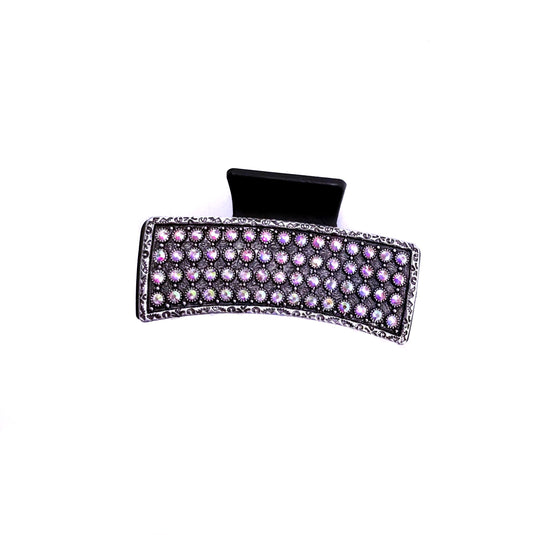 Western Crystal Dot Bubble Metal Plate Hair Claw