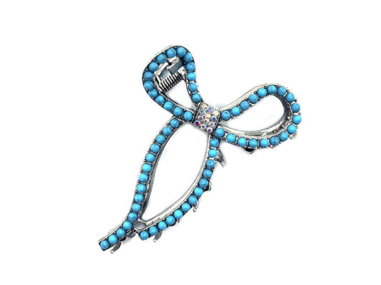 Western Turquoise Stone Ribbon Hair Claw