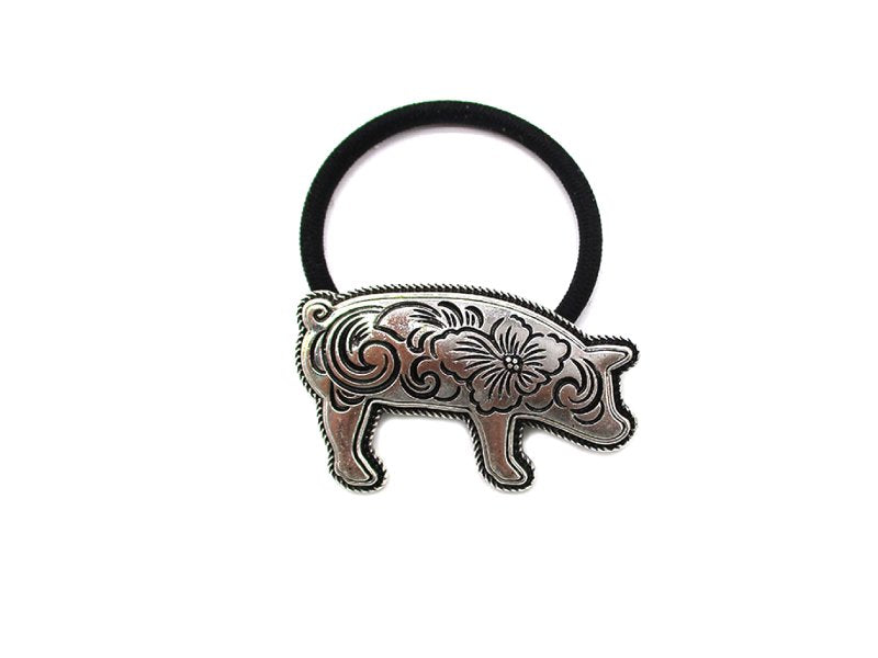 Western Etched Pig Hair Tie