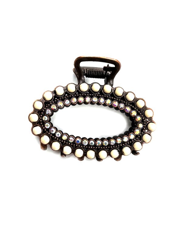 Western Oval Navajo Pearl Hair Claw